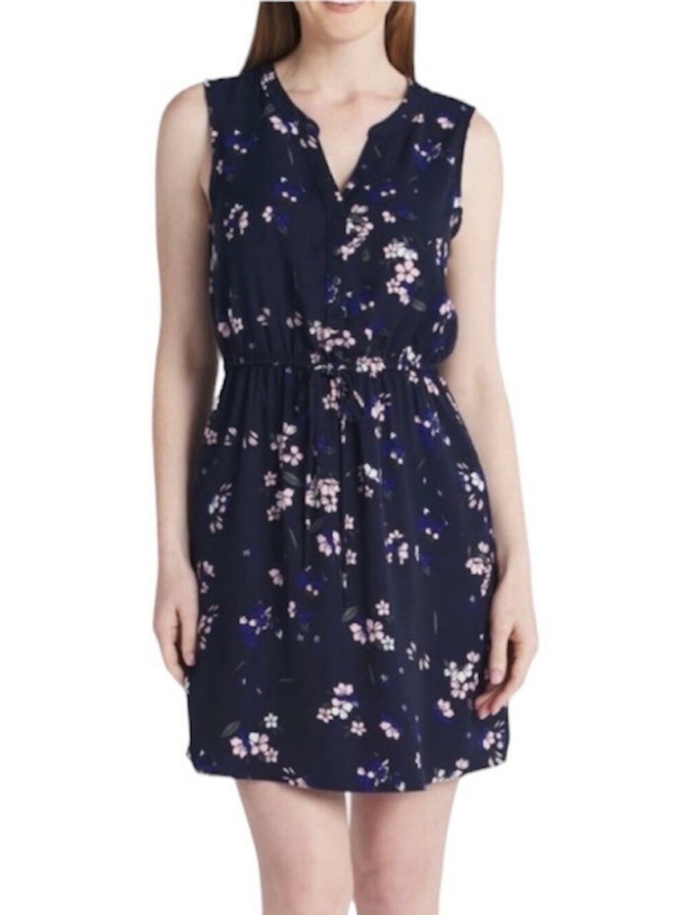 41 Hawthorn Claira Dress Fit And Flair Navy Floral Wmn's Size L Stitch Fix